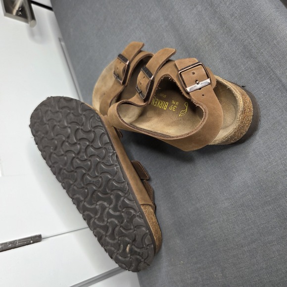 Birkenstock Women's Milano Brown Nubuck 3-Strap Sandals Size 8 US / 39 EU - Picture 8 of 12